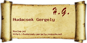 Hudacsek Gergely névjegykártya